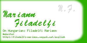 mariann filadelfi business card